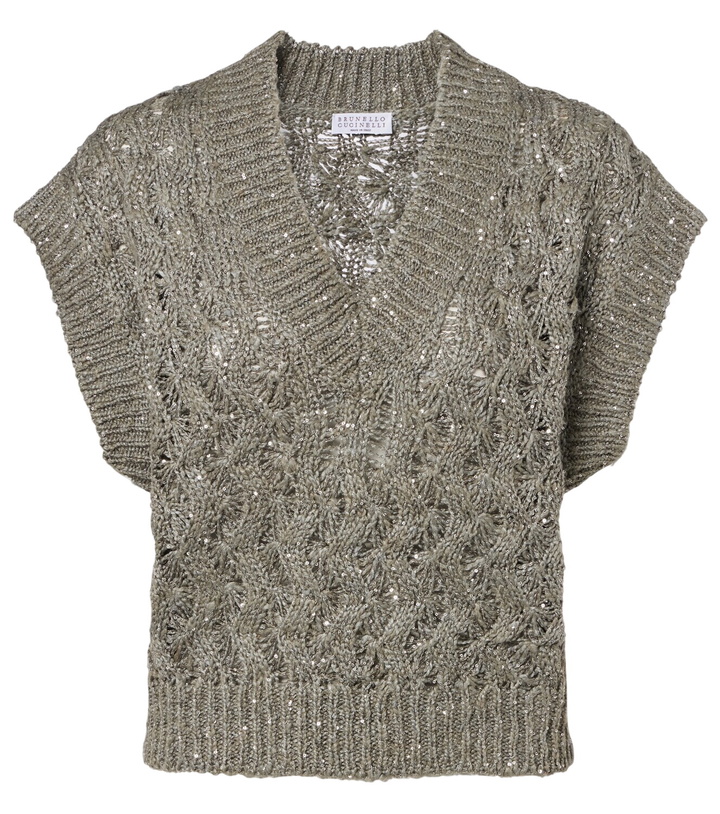 Photo: Brunello Cucinelli Sequined sweater vest