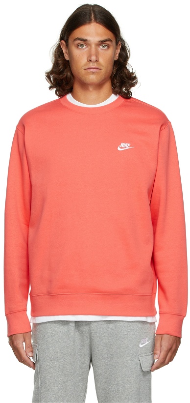 Photo: Nike Pink Fleece Sportswear Club Sweatshirt