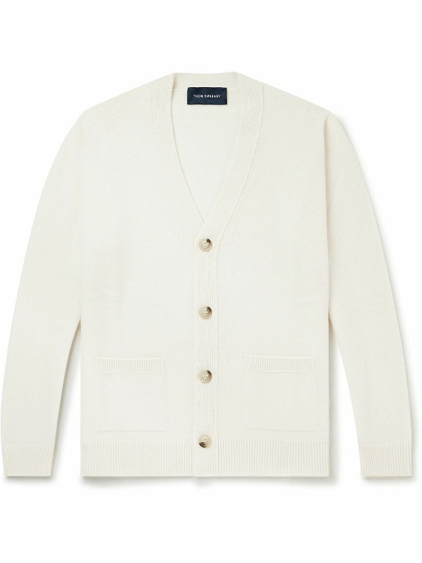 Photo: Thom Sweeney - Wool and Cashmere-Blend Cardigan - White