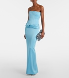 Alex Perry Crêpe satin bustier gown