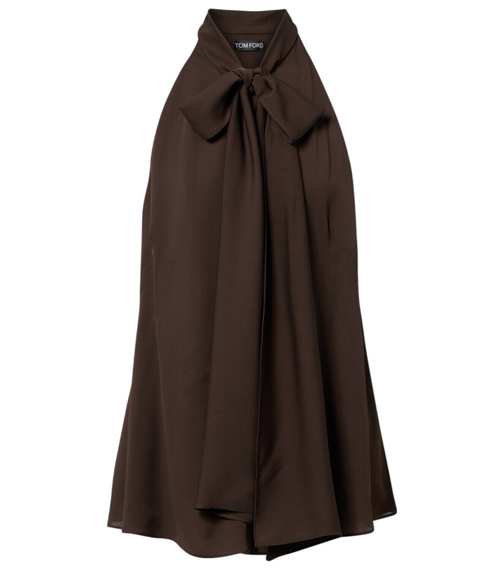 Photo: Tom Ford Tie-neck silk georgette top