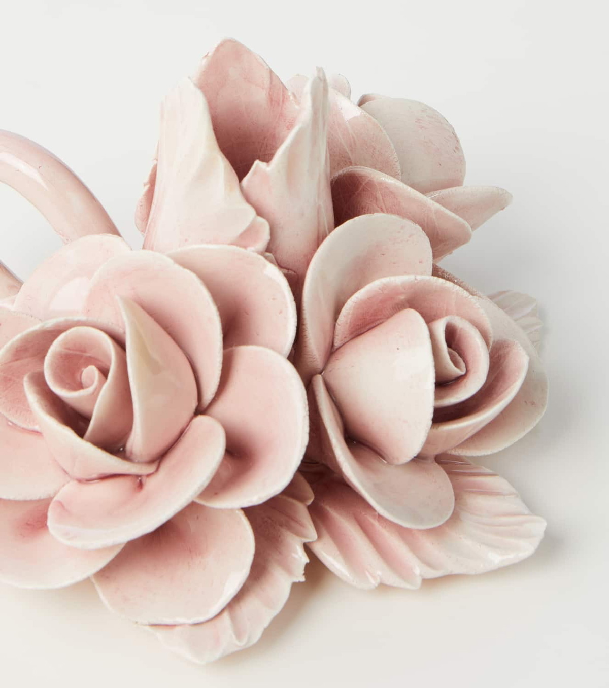 Bitossi Set of 2 floral ceramic candleholders