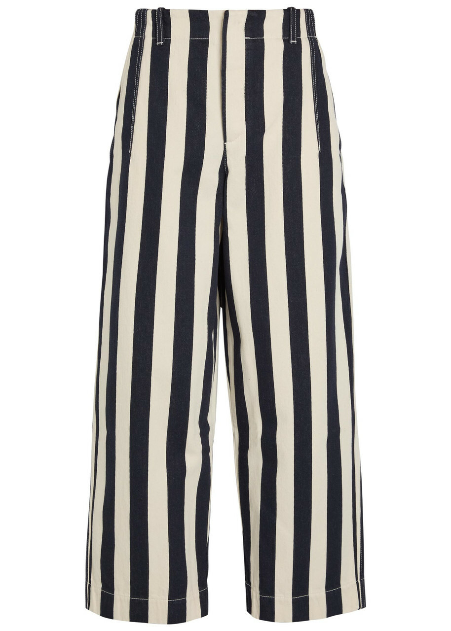 Jacquemus Le De-nîmes Parasol Striped Denim Trousers Navy
