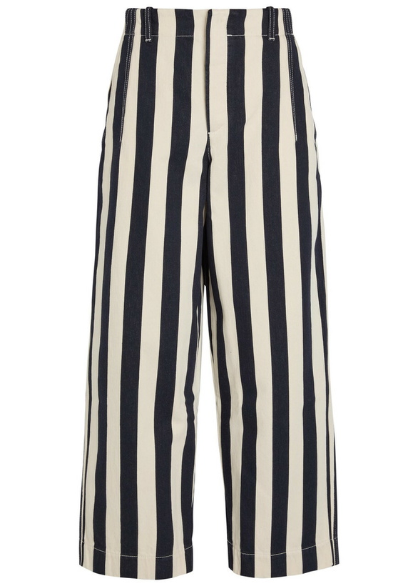 Photo: Jacquemus Le De-nîmes Parasol Striped Denim Trousers Navy