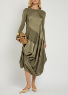 High Placid Gathered Stretch-jersey Midi Dress Green
