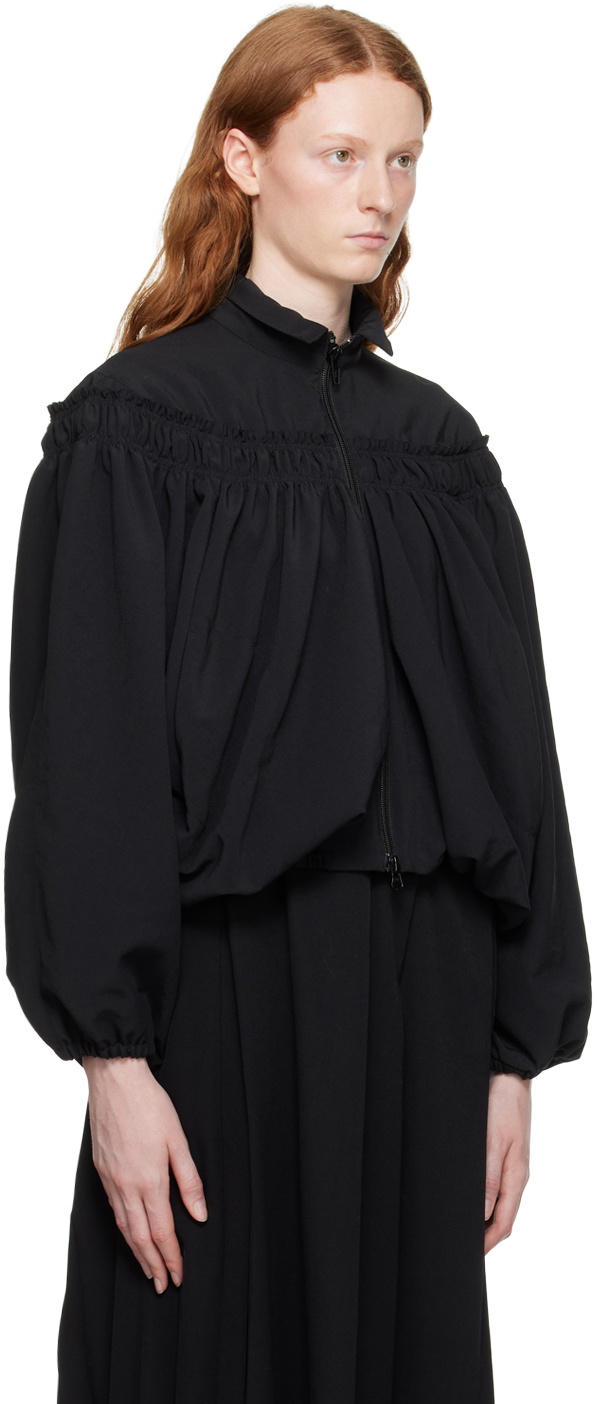 Y's Black Gathered Jacket