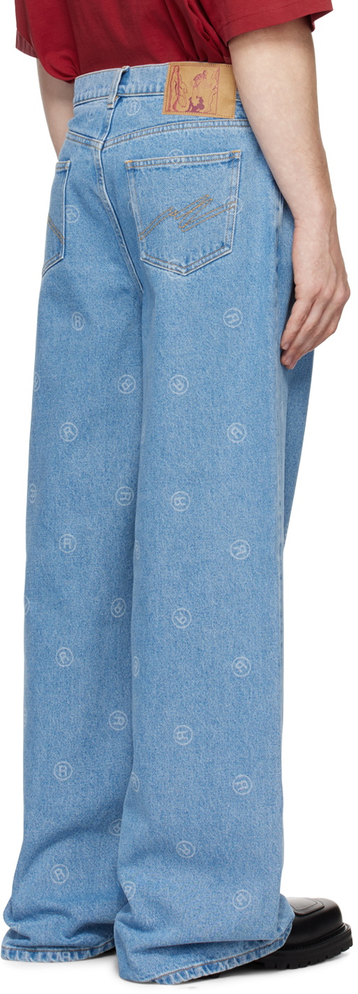 Martine Rose Blue Extended Wide Leg Jeans