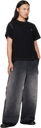 Khoki Black Printed T-shirt