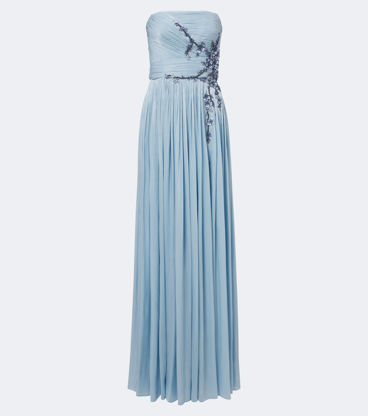 Costarellos Lenina Lurex® georgette bustier gown