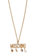 Moschino Logo Lettering Charm Detailed Necklace
