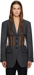 Puppets and Puppets Gray Paneled Blazer
