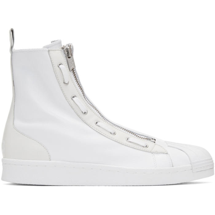 Photo: Y-3 White Pro Zip High-Top Sneakers