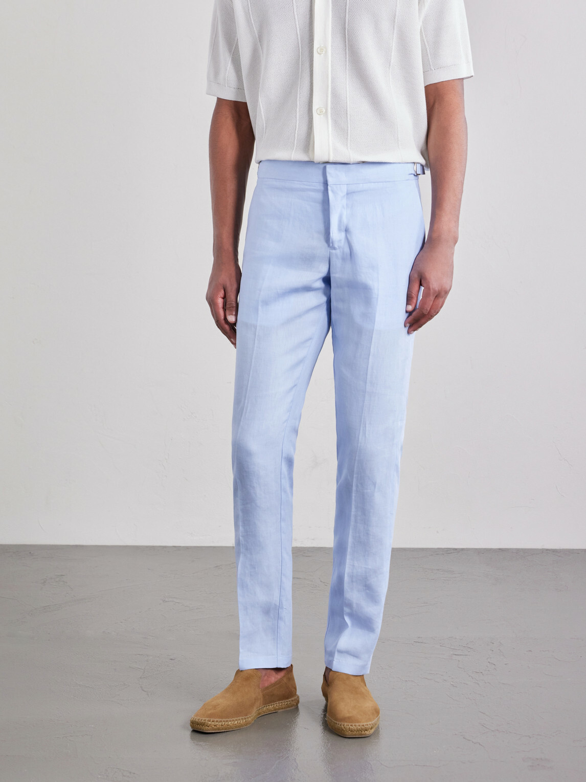 Orlebar Brown - Griffon Straight-Leg Linen Trousers - Blue