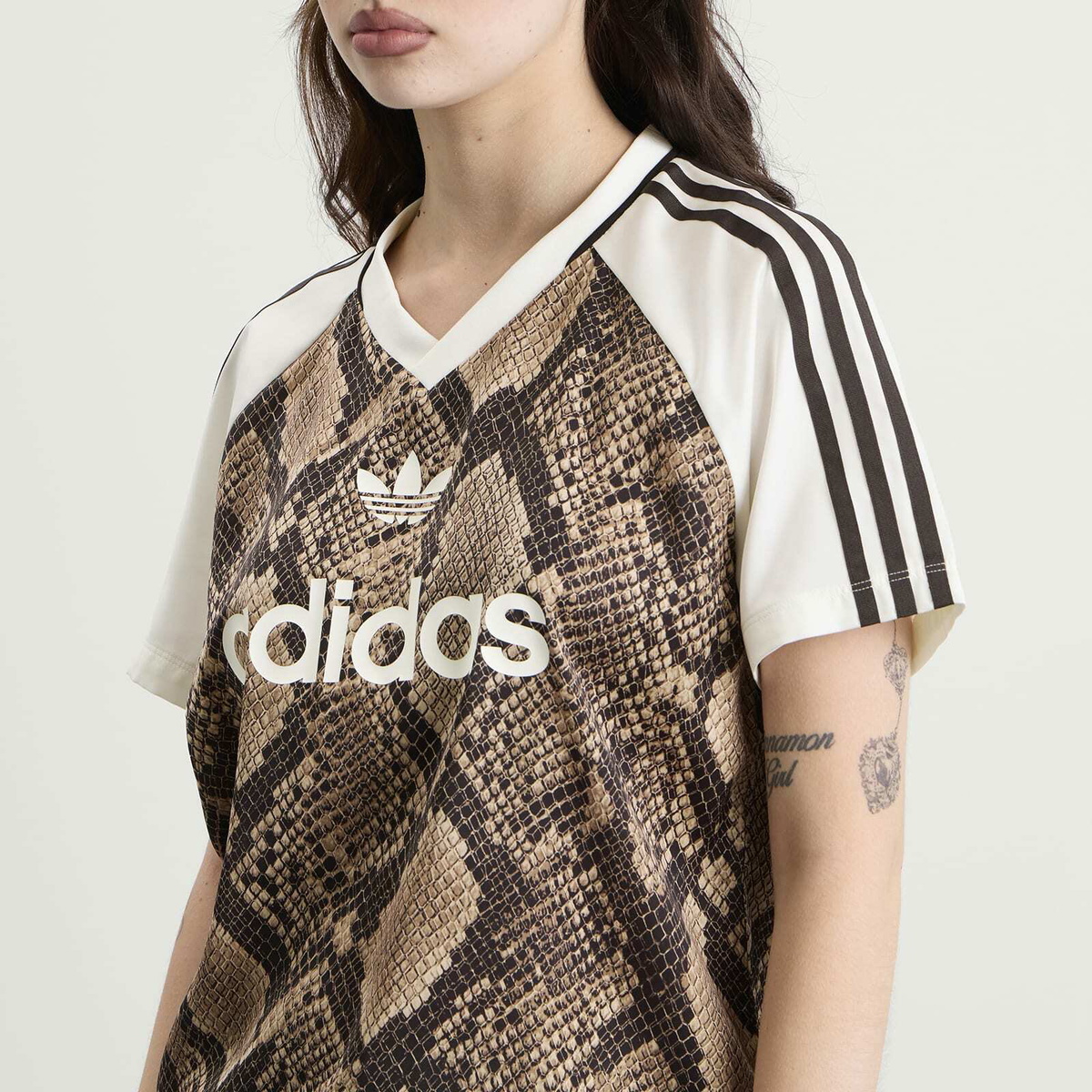 Adidas Women's Satin Jersey in Linen/Magic Beige