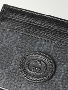 GUCCI - Leather-Trimmed Monogrammed Coated-Canvas Cardholder