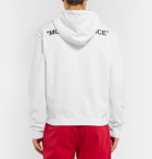 Off-White - Logo-Print Loopback Cotton-Jersey Hoodie - Men - White