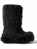 Balenciaga - Crocs Faux Fur and Rubber Platform Boots - Black