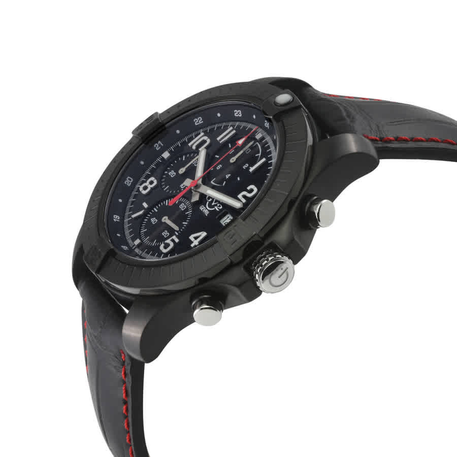 GV2 by Gevril T38 Chronograph Quartz Black Dial Mens Watch 42806