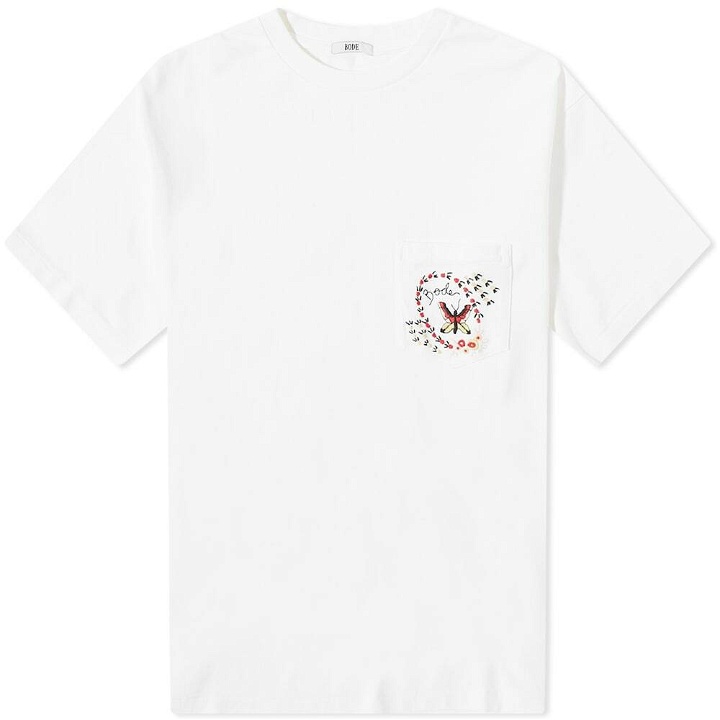 Photo: Bode Men's Leafwing Pocket T-Shirt in White