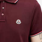 Moncler Men's Classic Logo Polo Shirt in Burgundy