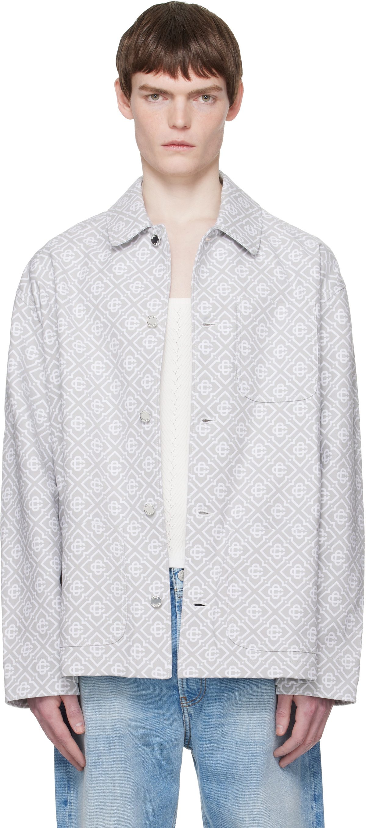 Casablanca Gray Monogram Workwear Jacket