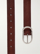 Brunello Cucinelli - 3cm Textured-Leather Belt - Brown