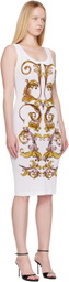 Versace Jeans Couture White Outline Barocco Slip Midi dress