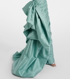 Marmar Halim Draped pleated taffeta bustier gown