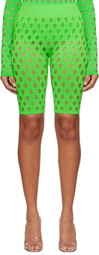 Maisie Wilen Green Perforated Shorts