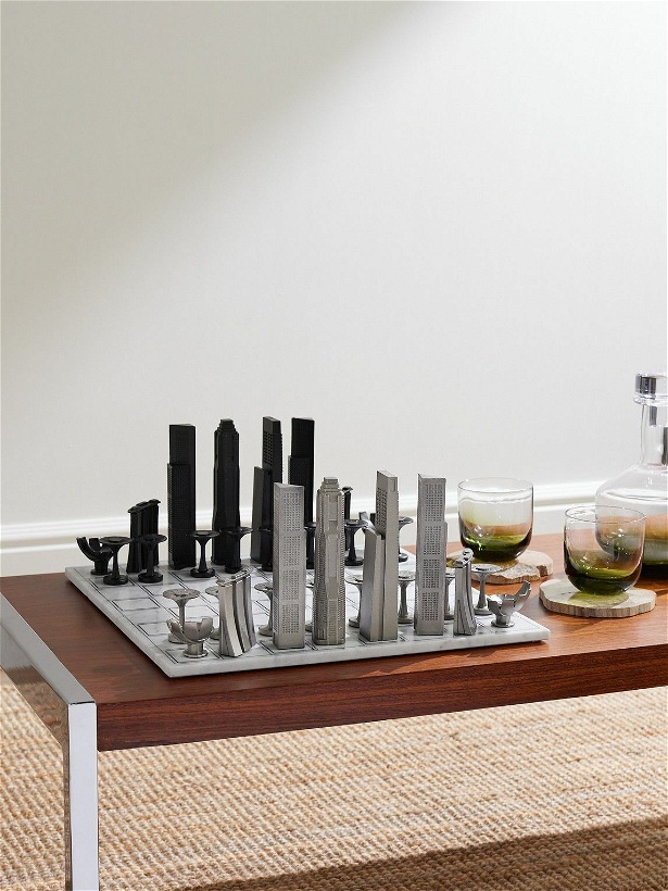 Photo: Skyline Chess - Singapore Stainless Steel and Marble Chess Set