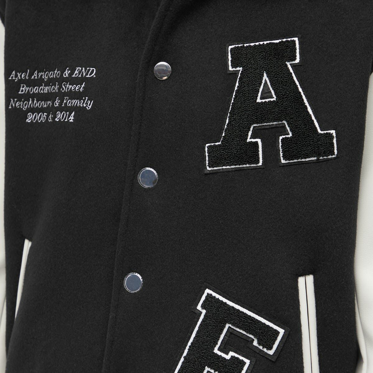 END. x Axel Arigato Men s Milan Gargoyle Varsity Jacket in Black