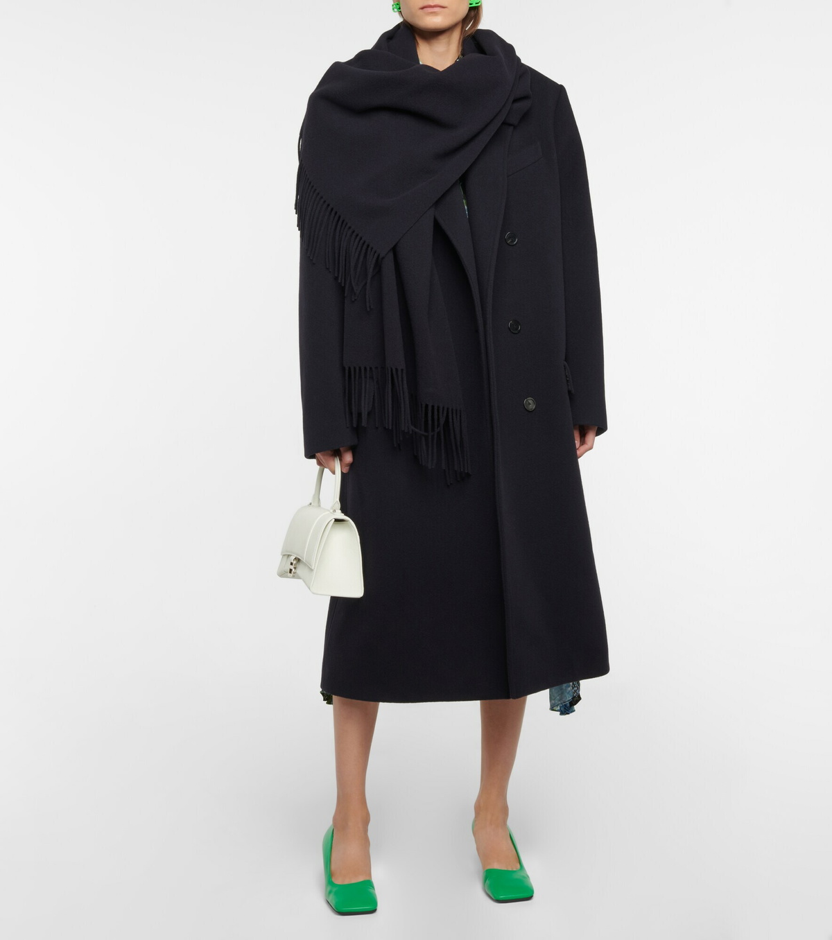 コート BALENCIAGA WOOL BLEND COAT Balenciaga - Wool-blend coat with scarf Balenciaga