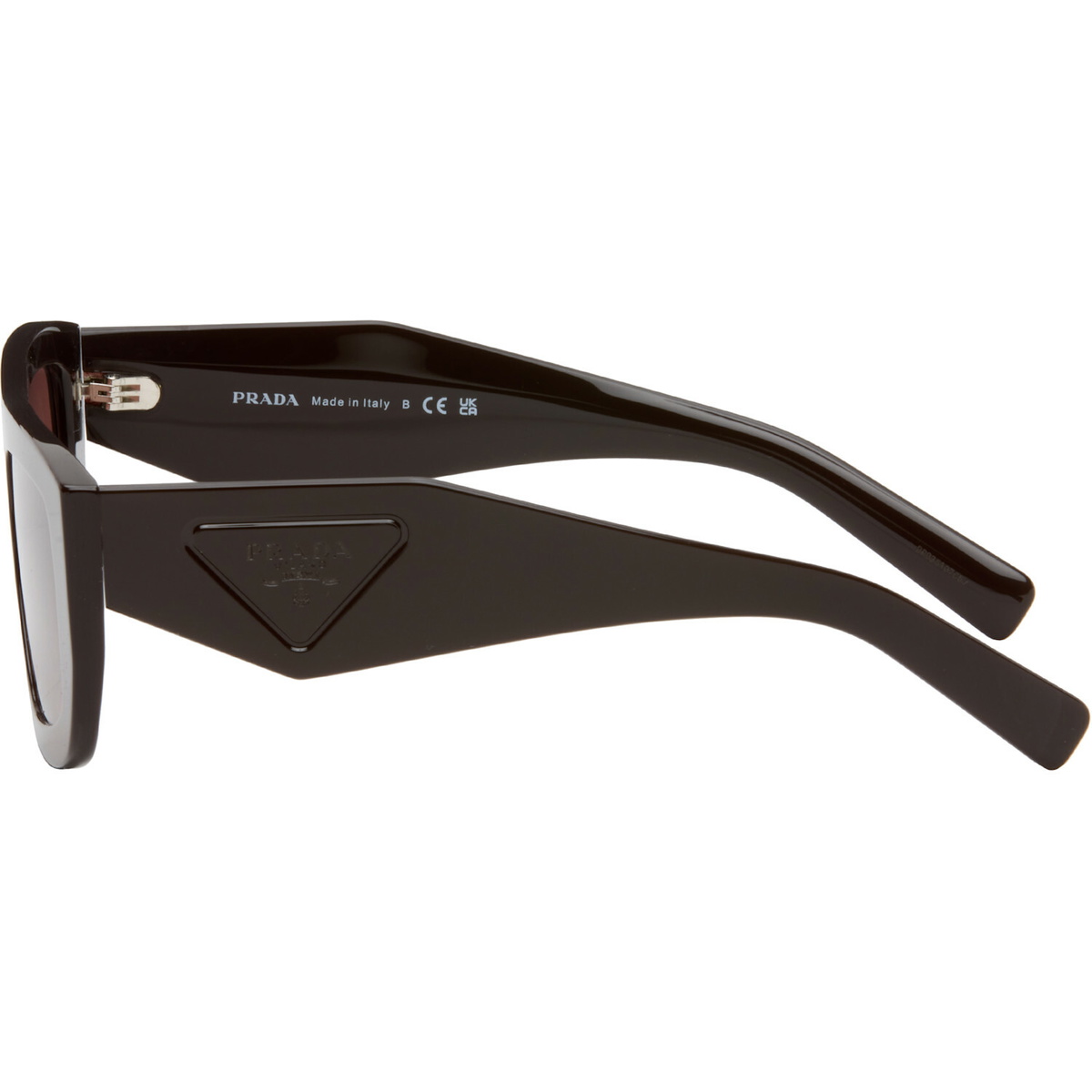 Prada Eyewear Brown Triangle Logo Sunglasses