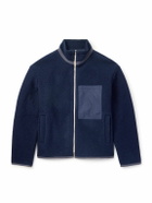 De Bonne Facture - Cotton-Trimmed Brushed-Wool Jacket - Blue