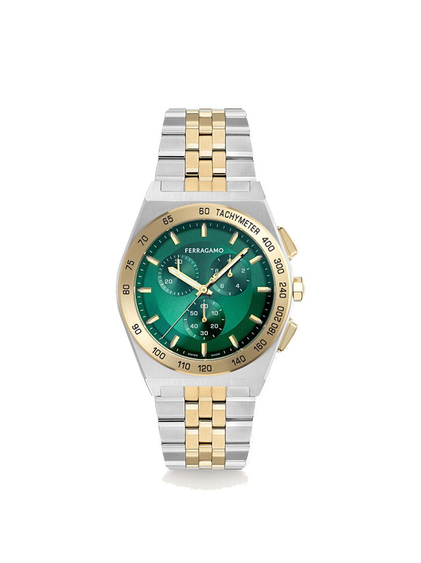 Photo: Ferragamo Mens Vega New Chrono watch in Green