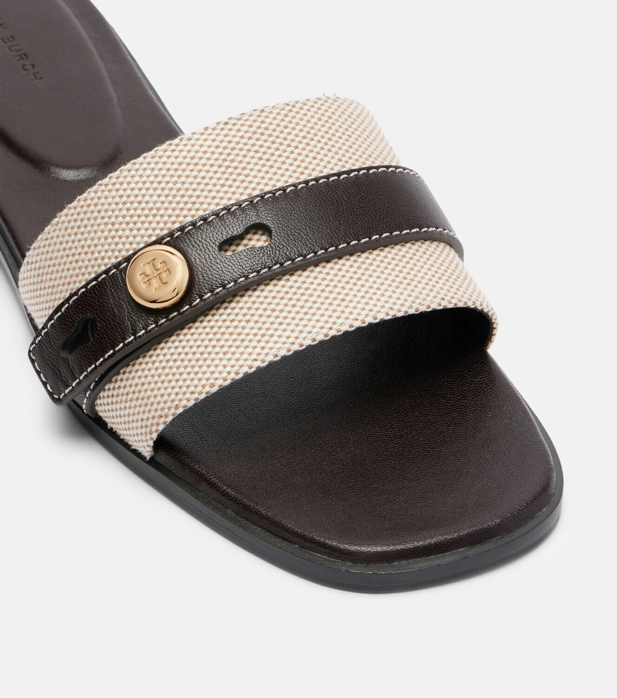Tory Burch Romy canvas and leather slides