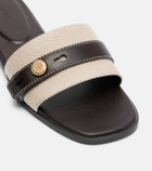 Tory Burch Romy canvas and leather slides