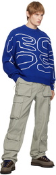 RCOS Blue Stack Logo Heavy Intarsia Knit Sweater