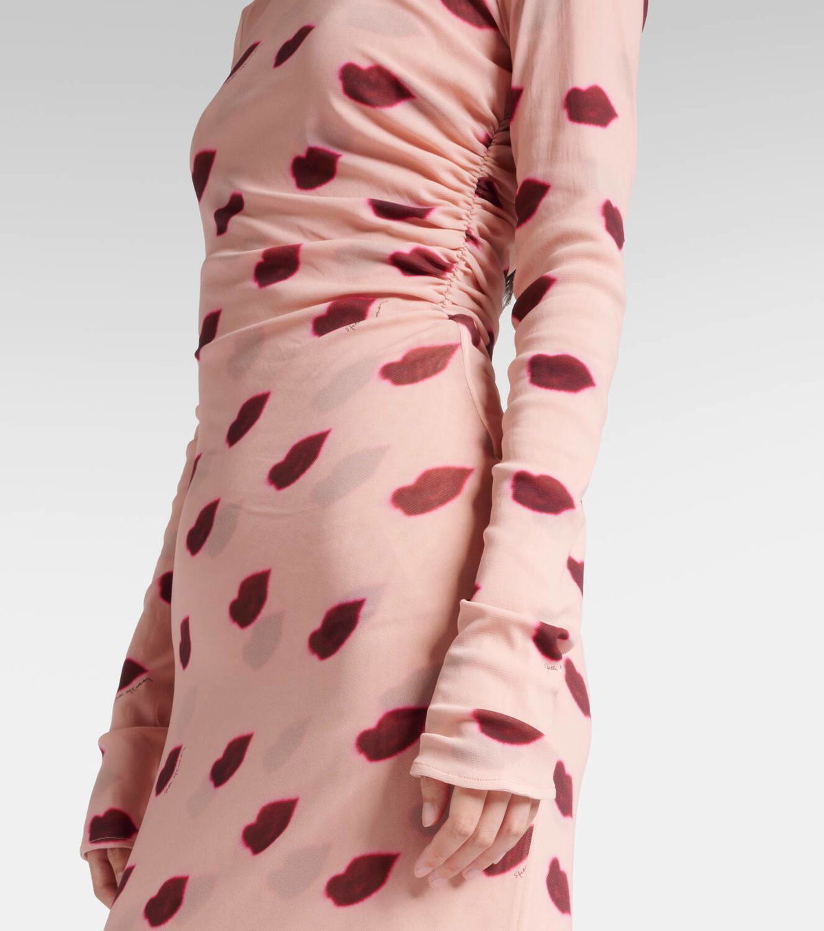 Stella McCartney Lips printed mesh maxi dress Stella McCartney