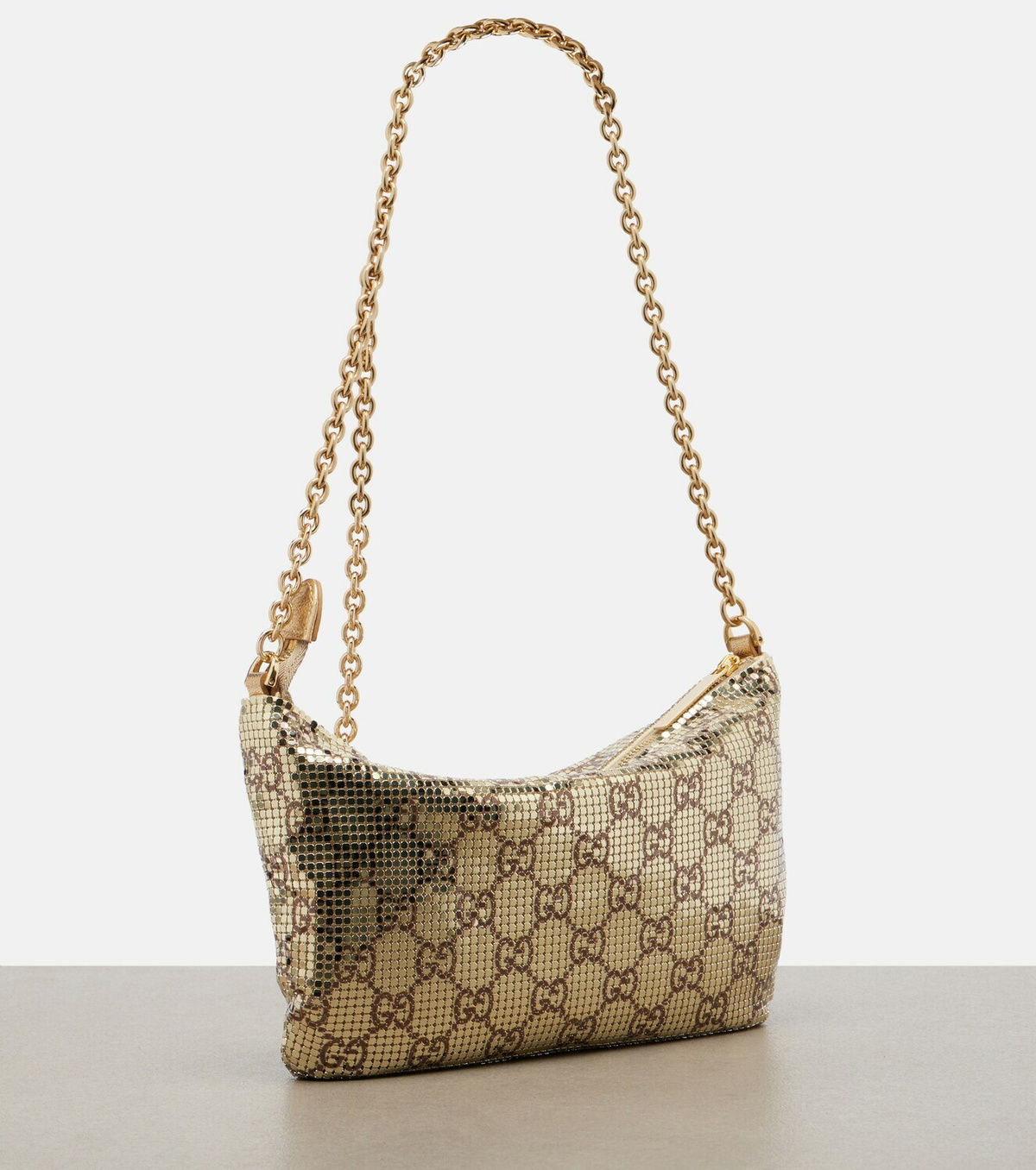 Gucci GG Mini metallic mesh shoulder bag
