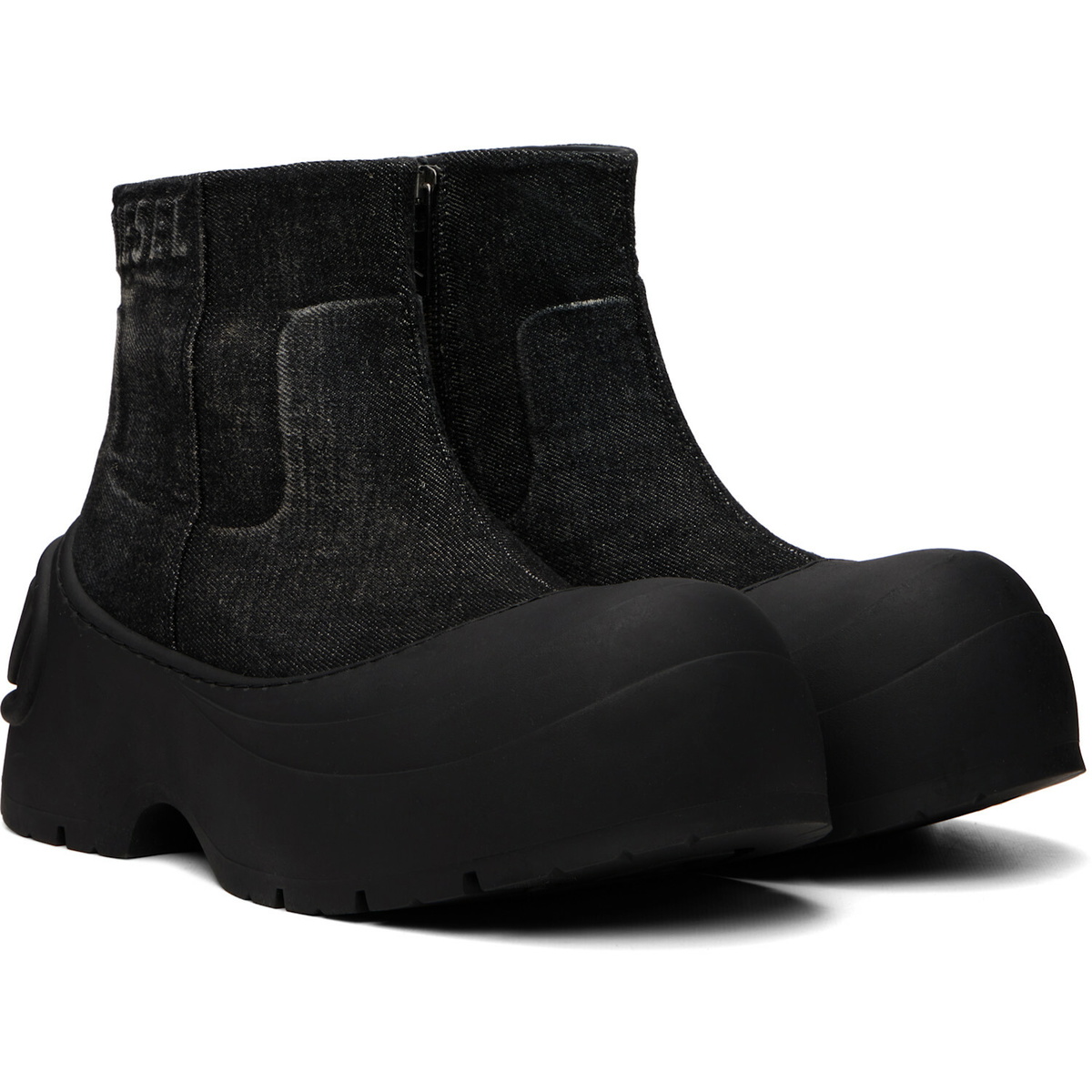 Diesel Black D-Donald Denim Ankle Boots