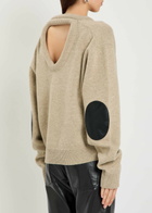 Acne Studios Cut-out Ribbed Wool Jumper Beige