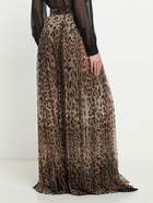 DOLCE & GABBANA - Leopard Print Wide Chiffon Pants