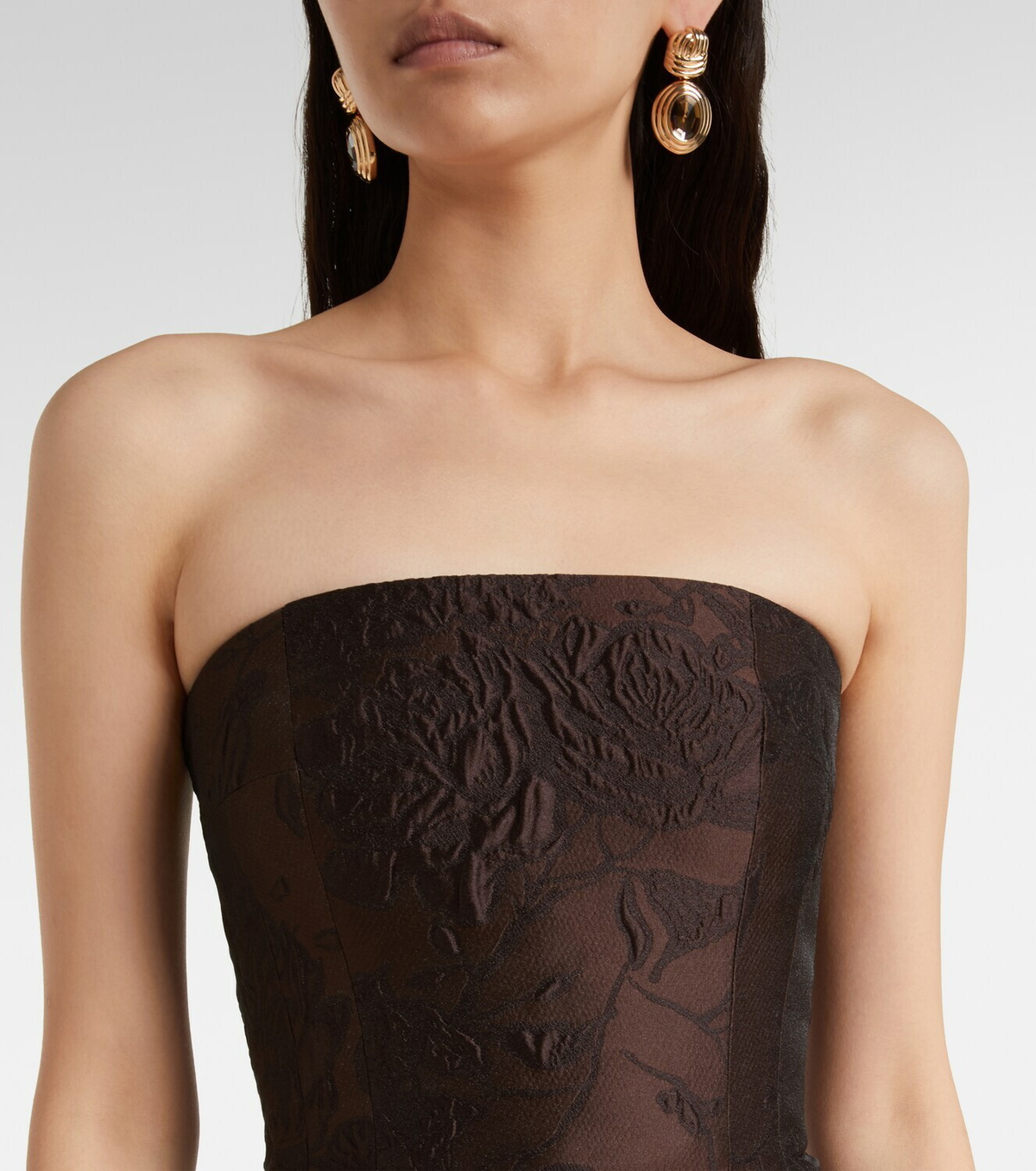 Emilia Wickstead Laelia jacquard corset gown