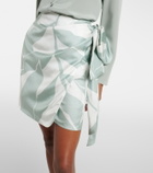Max Mara Strano printed silk twill miniskirt