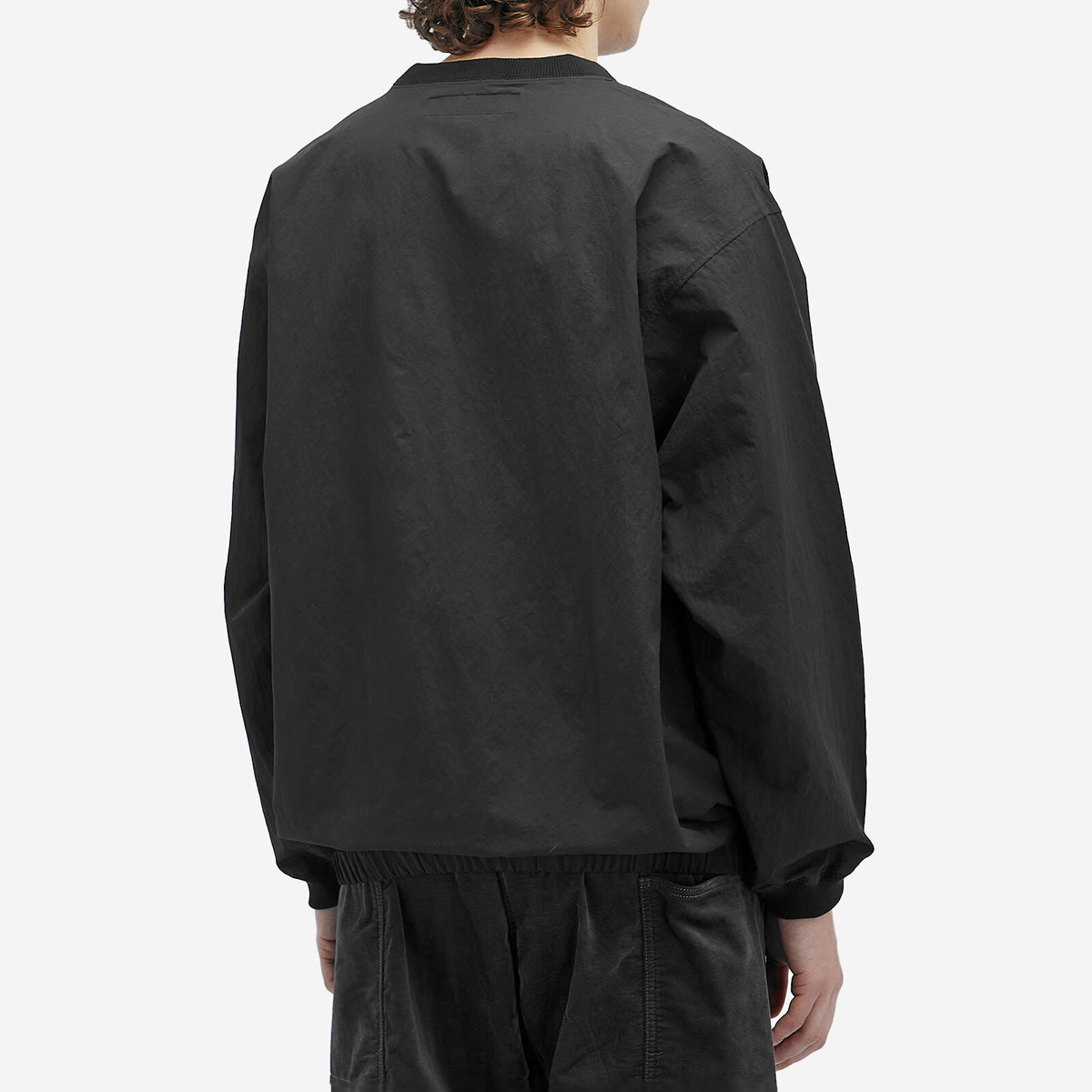Neighborhood Men's Pullover Track Nylon Sweatshirt in Black