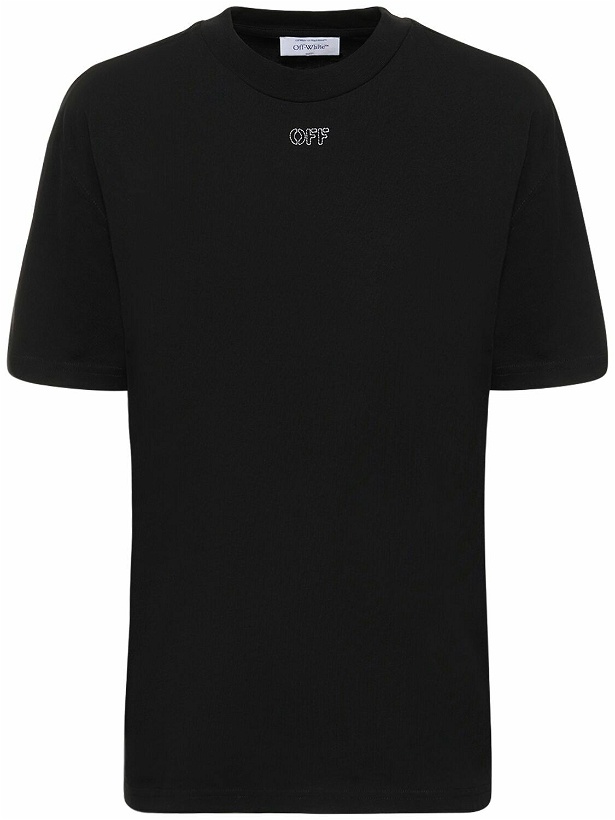 Photo: OFF-WHITE Embroidered Logo Cotton T-shirt