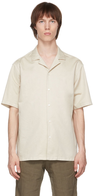 Photo: Z Zegna Beige Oversized Linen Shirt