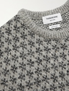 THOM BROWNE - Intarsia Wool and Mohair-Blend Sweater - Gray