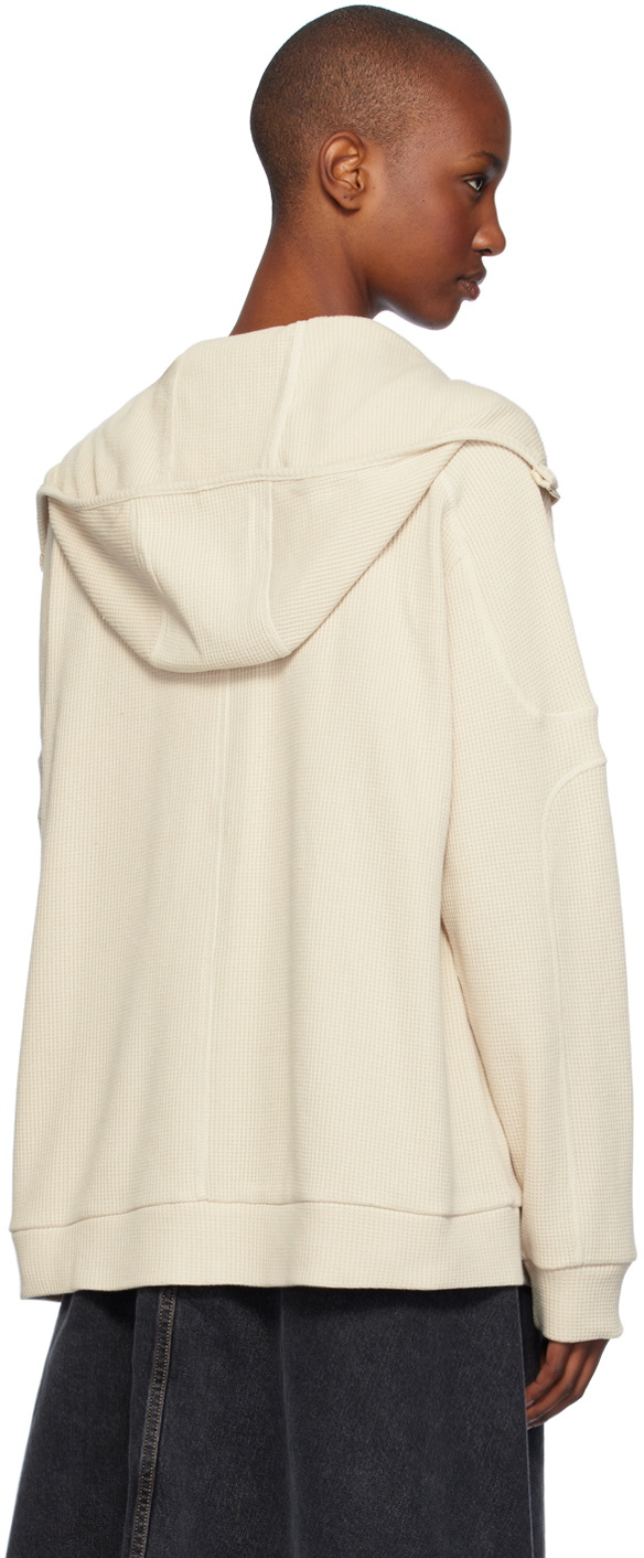 OPEN YY Beige Waffle Balaclava Hoodie